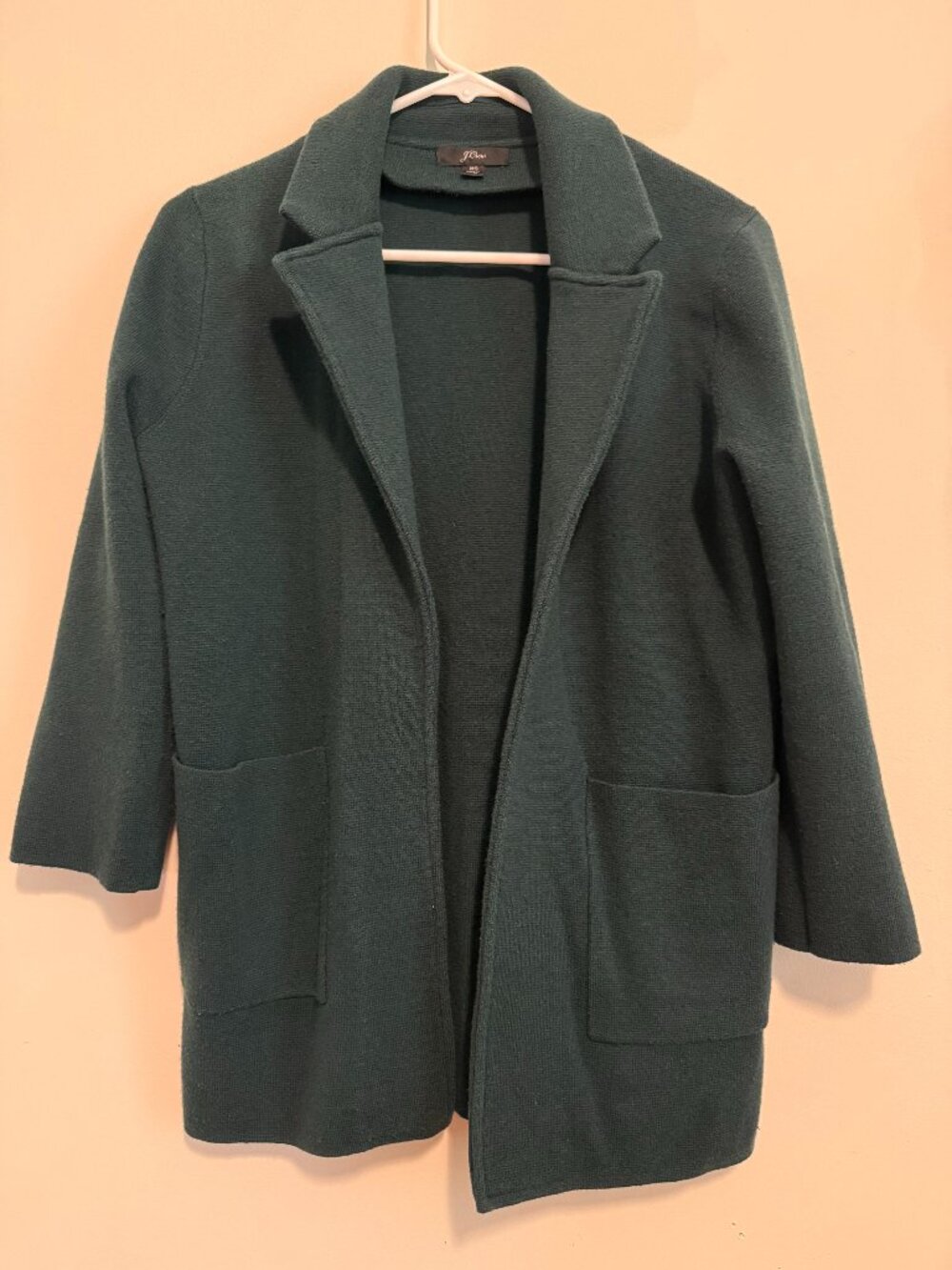J.Crew Sophie Open-Front Sweater Blazer Coatigan | Dark Moss Green | XS